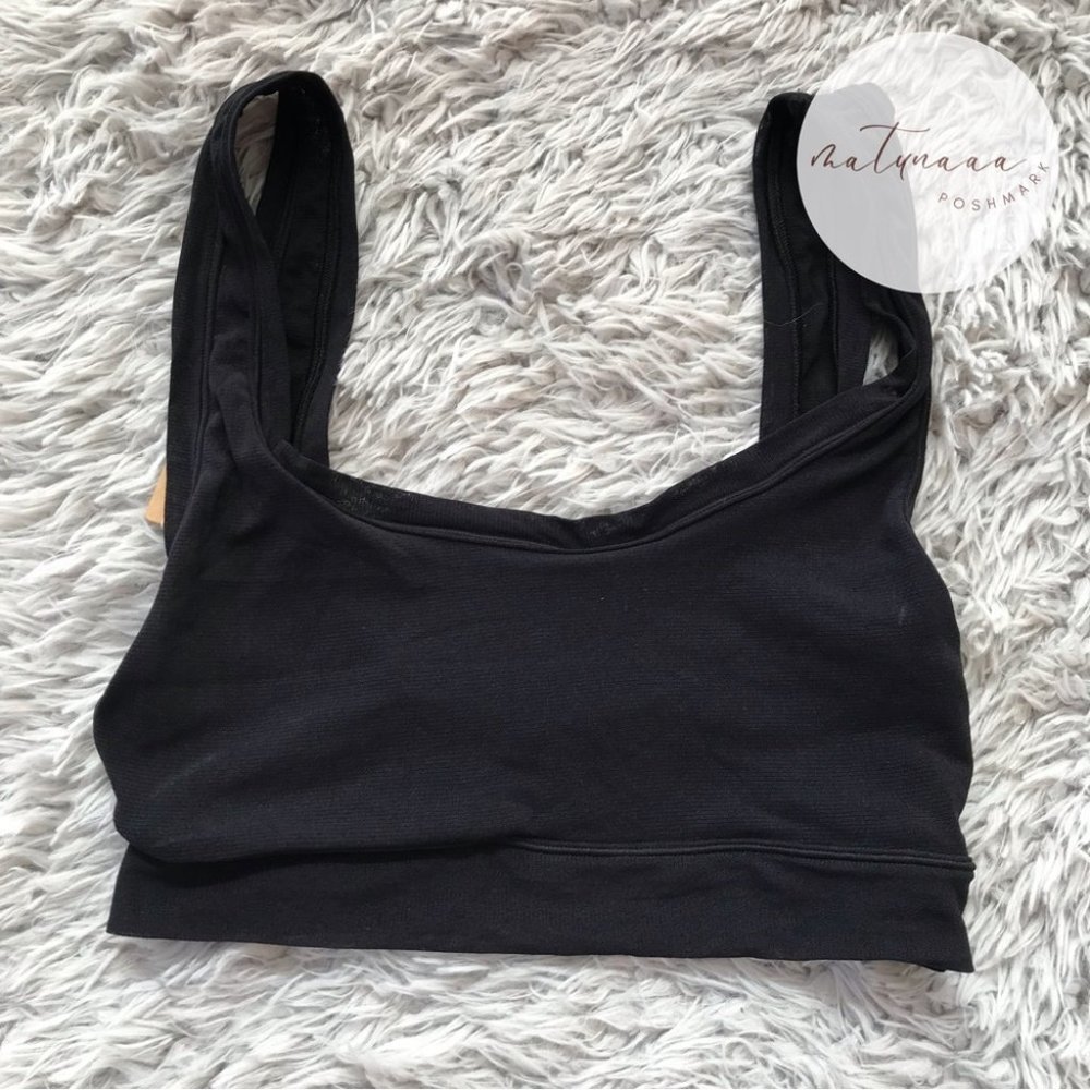 Skims Summer Mesh Scoop Neck Bralette in Onyx L